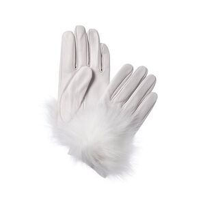 La Fiorentina Leather Gloves, White